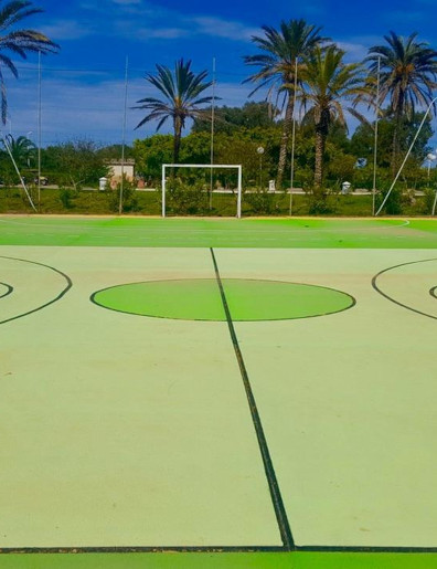 Basketball and tennis court